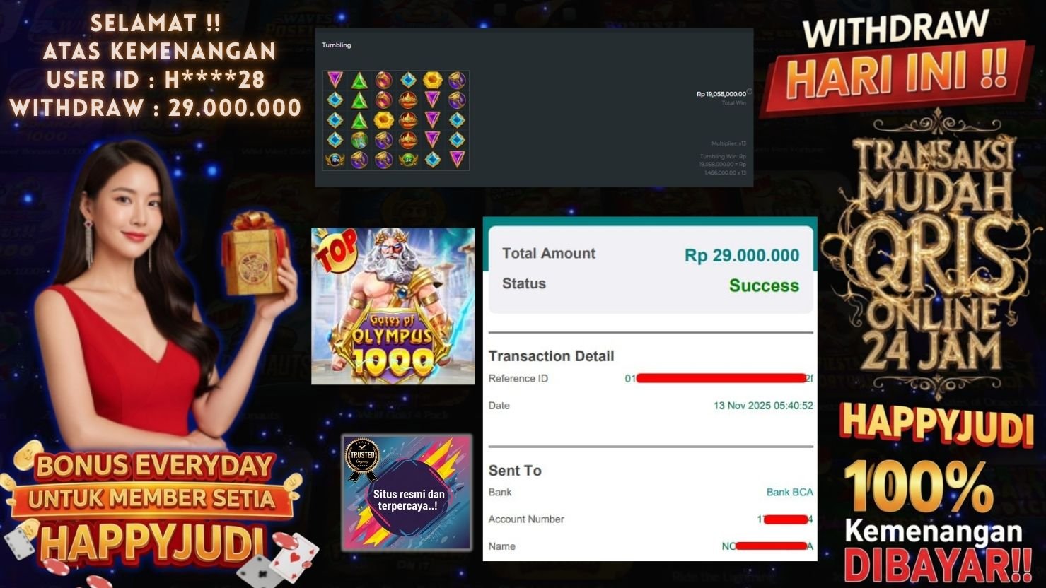 HAPPYJUDI JACKPOT SLOT GATES OF OLYMPUS 1000